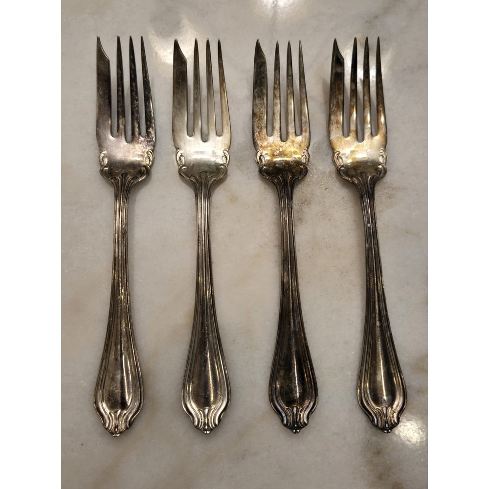 American‎ Silver Company ASCO 6" Lot Of 4 Salad Forks Flatware Set